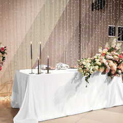 2pcs Satin Tablecloth Rectangular Table Overlay Cover Bright Silk Tablecloth