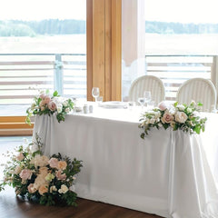 2pcs Satin Tablecloth Rectangular Table Overlay Cover Bright Silk Tablecloth