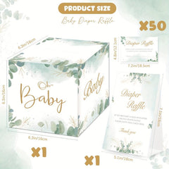 Baby Shower Games & Diaper Raffle Tickets Bundle