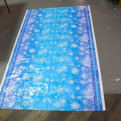 Plastic Snowflake Xmas Table Cover, Christmas Party Tablecloth Decorations