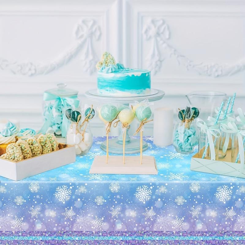 Plastic Snowflake Xmas Table Cover, Christmas Party Tablecloth Decorations