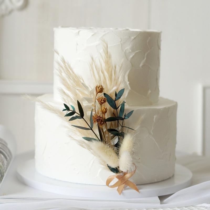 Pampas Grass Dried Flower Cake Topper for Cake and Party Decor