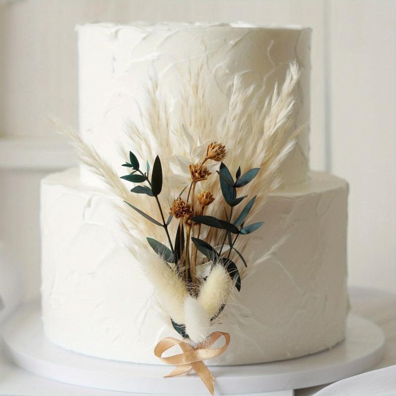 Pampas Grass Dried Flower Cake Topper for Cake and Party Decor