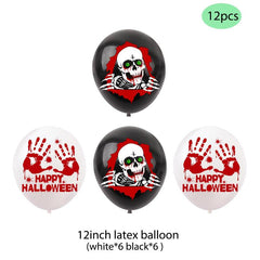 Halloween Skull Bloody Balloon Pull Flag Decoration