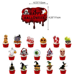 Halloween Skull Bloody Balloon Pull Flag Decoration