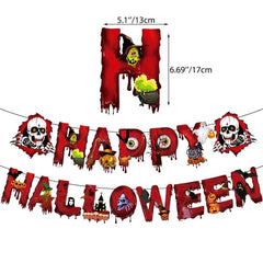 Halloween Skull Bloody Balloon Pull Flag Decoration