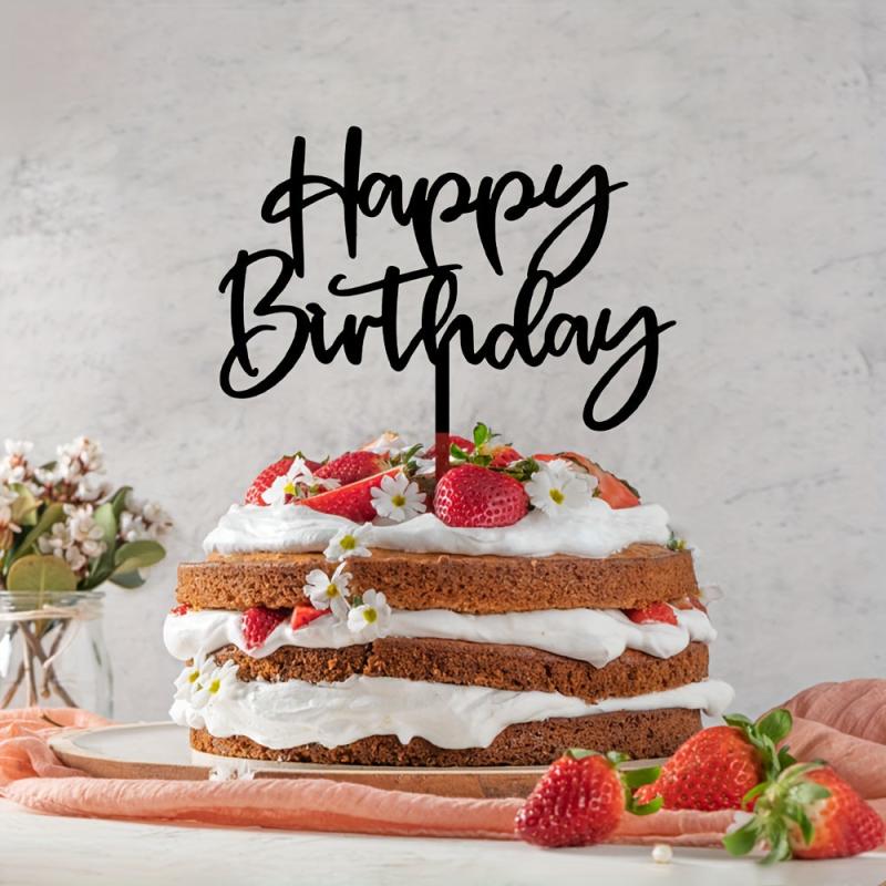 Happy Birthday Acrylic Cake Topper 1pc 3mm Thickness Decoration