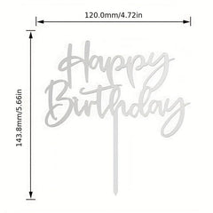 Happy Birthday Acrylic Cake Topper 1pc 3mm Thickness Decoration