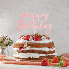 Happy Birthday Acrylic Cake Topper 1pc 3mm Thickness Decoration