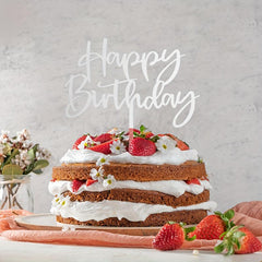 Happy Birthday Acrylic Cake Topper 1pc 3mm Thickness Decoration