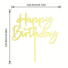 Happy Birthday Acrylic Cake Topper 1pc 3mm Thickness Decoration