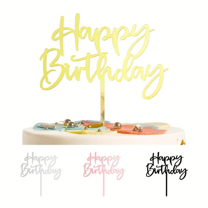 Happy Birthday Acrylic Cake Topper 1pc 3mm Thickness Decoration