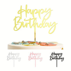 Happy Birthday Acrylic Cake Topper 1pc 3mm Thickness Decoration