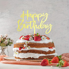 Happy Birthday Acrylic Cake Topper 1pc 3mm Thickness Decoration