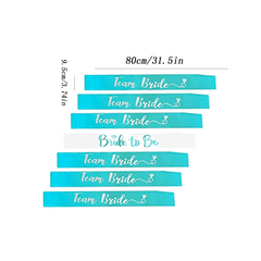 7pcs Team Bride Satin Sash Set Bachelorette Bridal Shower Wedding Party Favors