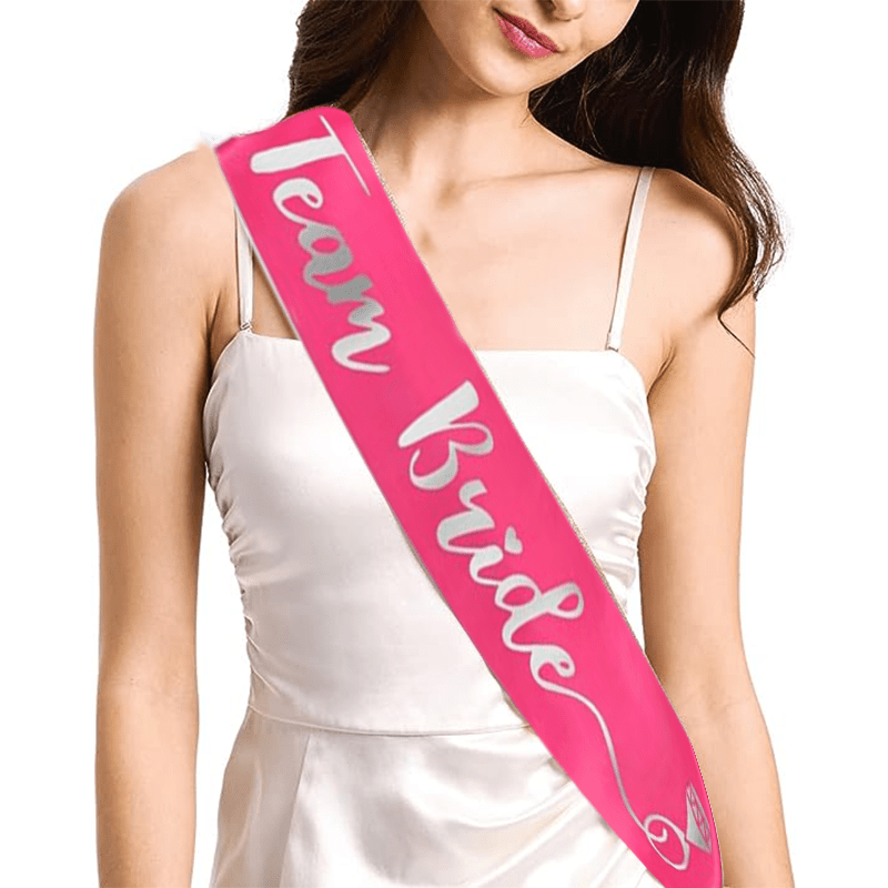 7pcs Team Bride Satin Sash Set Bachelorette Bridal Shower Wedding Party Favors