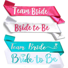 7pcs Team Bride Satin Sash Set Bachelorette Bridal Shower Wedding Party Favors