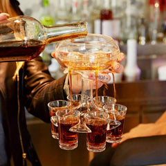 Party Shot Dispenser with 6 Glasses Touchless Liquor Holder for Bar Home