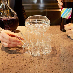 Party Shot Dispenser with 6 Glasses Touchless Liquor Holder for Bar Home
