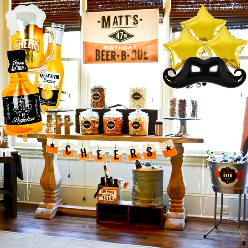 13pcs Beer Wine Glass Whiskey Bottle Balloon Set for Birthday Party