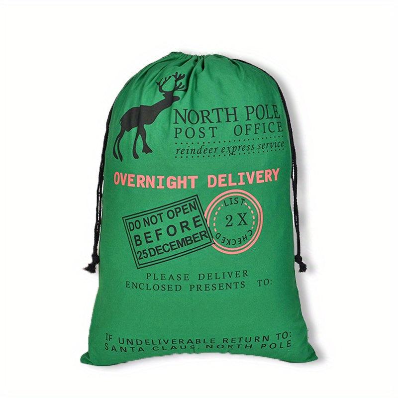 Canvas Santa Sack Large Santa Bags for Christmas with Drawstring