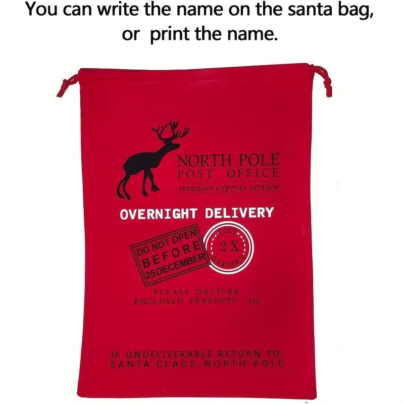 Canvas Santa Sack Large Santa Bags for Christmas with Drawstring