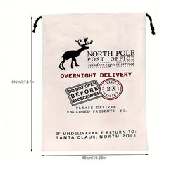 Canvas Santa Sack Large Santa Bags for Christmas with Drawstring