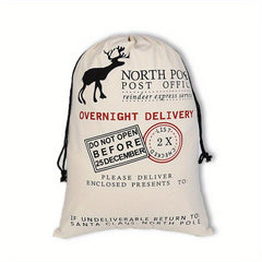 Canvas Santa Sack Large Santa Bags for Christmas with Drawstring