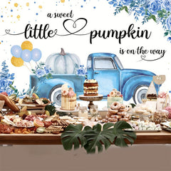 Little Pumpkin Baby Shower Backdrop - It's A Boy!