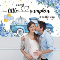 Little Pumpkin Baby Shower Backdrop - It's A Boy!