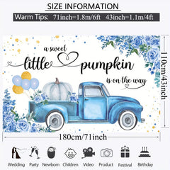Little Pumpkin Baby Shower Backdrop - It's A Boy!