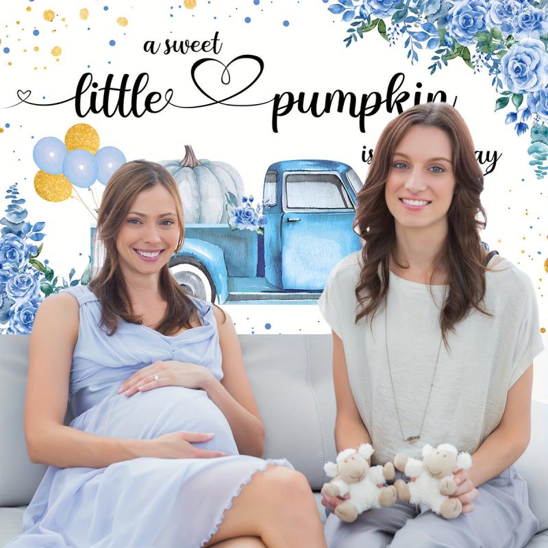 Little Pumpkin Baby Shower Backdrop - It's A Boy!