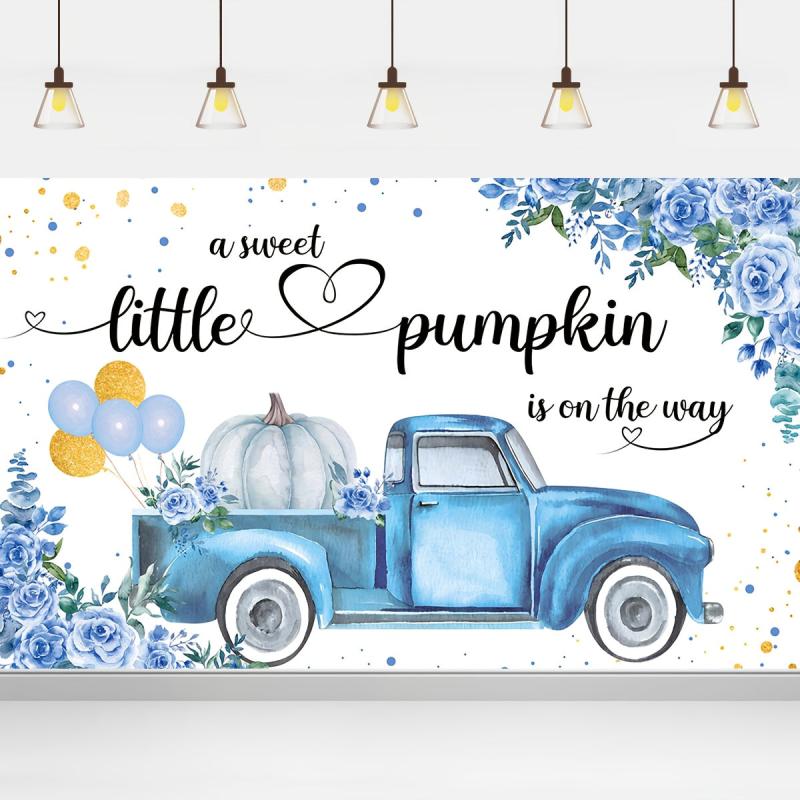 Little Pumpkin Baby Shower Backdrop - It's A Boy!