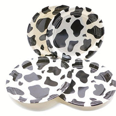 Cow Birthday Party Supplies Set - Plates, Cups, Napkins, Tablecloth - Farm Theme