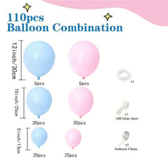 110pcs Pink Latex Balloon Arch Kit for Gender Reveal and Birthday Party