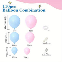 110pcs Pink Latex Balloon Arch Kit for Gender Reveal and Birthday Party