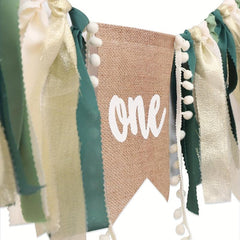 1st Birthday Boy Highchair Banner Baby Shower Party Decor