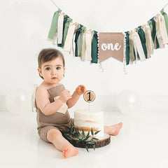 1st Birthday Boy Highchair Banner Baby Shower Party Decor