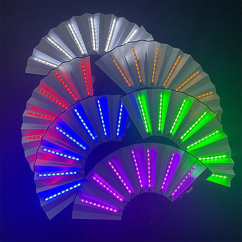 Fantasy LED Luminous Fan for Nightclub Performance Foldable w/Lights