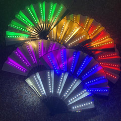 Fantasy LED Luminous Fan for Nightclub Performance Foldable w/Lights