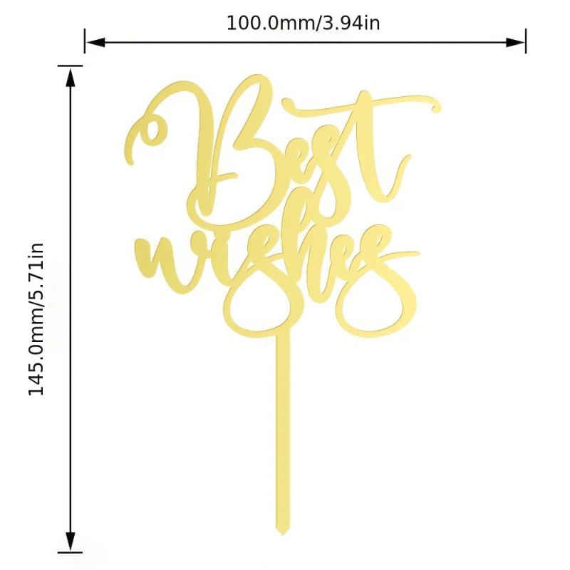 Thank You Wishes Acrylic Cake Topper Farewell Party Decoration