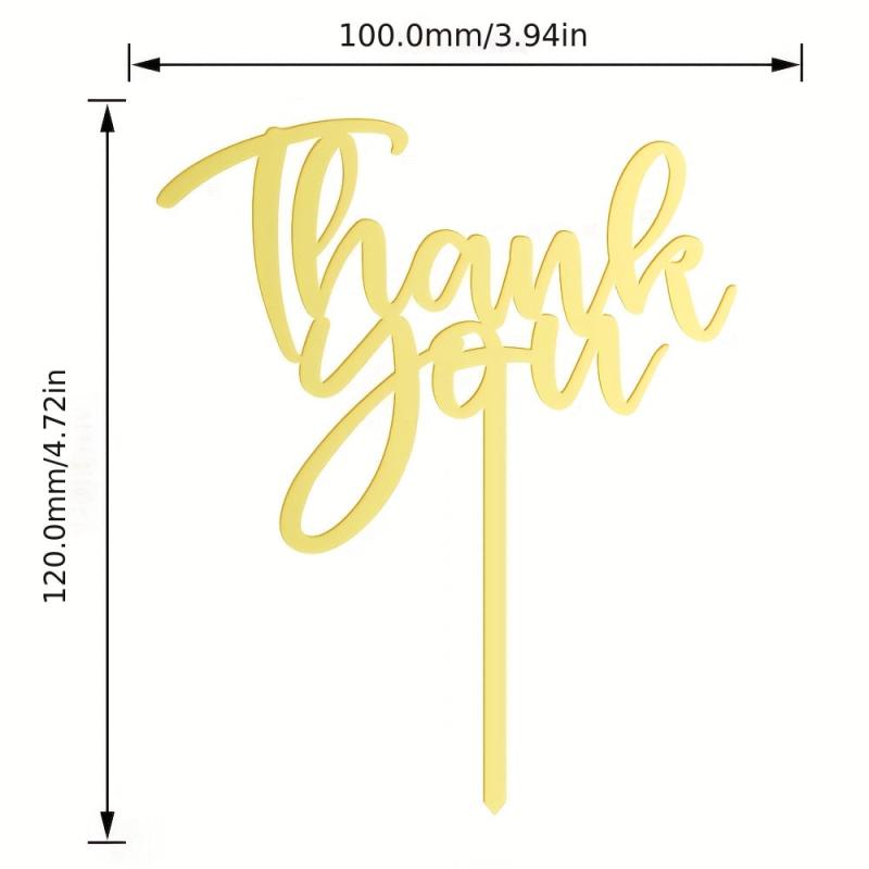 Thank You Wishes Acrylic Cake Topper Farewell Party Decoration