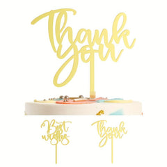 Thank You Wishes Acrylic Cake Topper Farewell Party Decoration