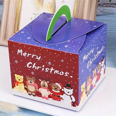 5pcs Christmas Candy Cake Box Dessert Packaging Household Baking Box