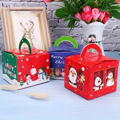 5pcs Christmas Candy Cake Box Dessert Packaging Household Baking Box