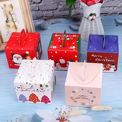 5pcs Christmas Candy Cake Box Dessert Packaging Household Baking Box