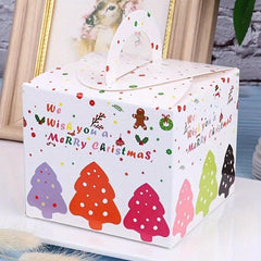 5pcs Christmas Candy Cake Box Dessert Packaging Household Baking Box