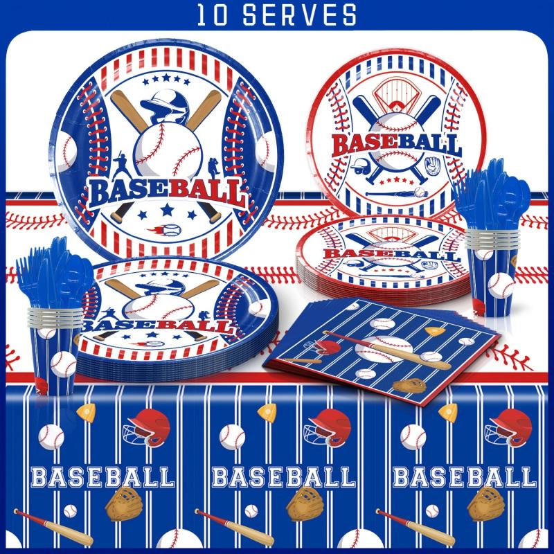 Baseball Themed Party Decorations Set - Tableware & Home Decor