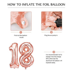 18th Birthday Balloon Kit Rose Gold Bar Mitzvah Party Decorations