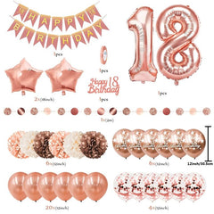 18th Birthday Balloon Kit Rose Gold Bar Mitzvah Party Decorations